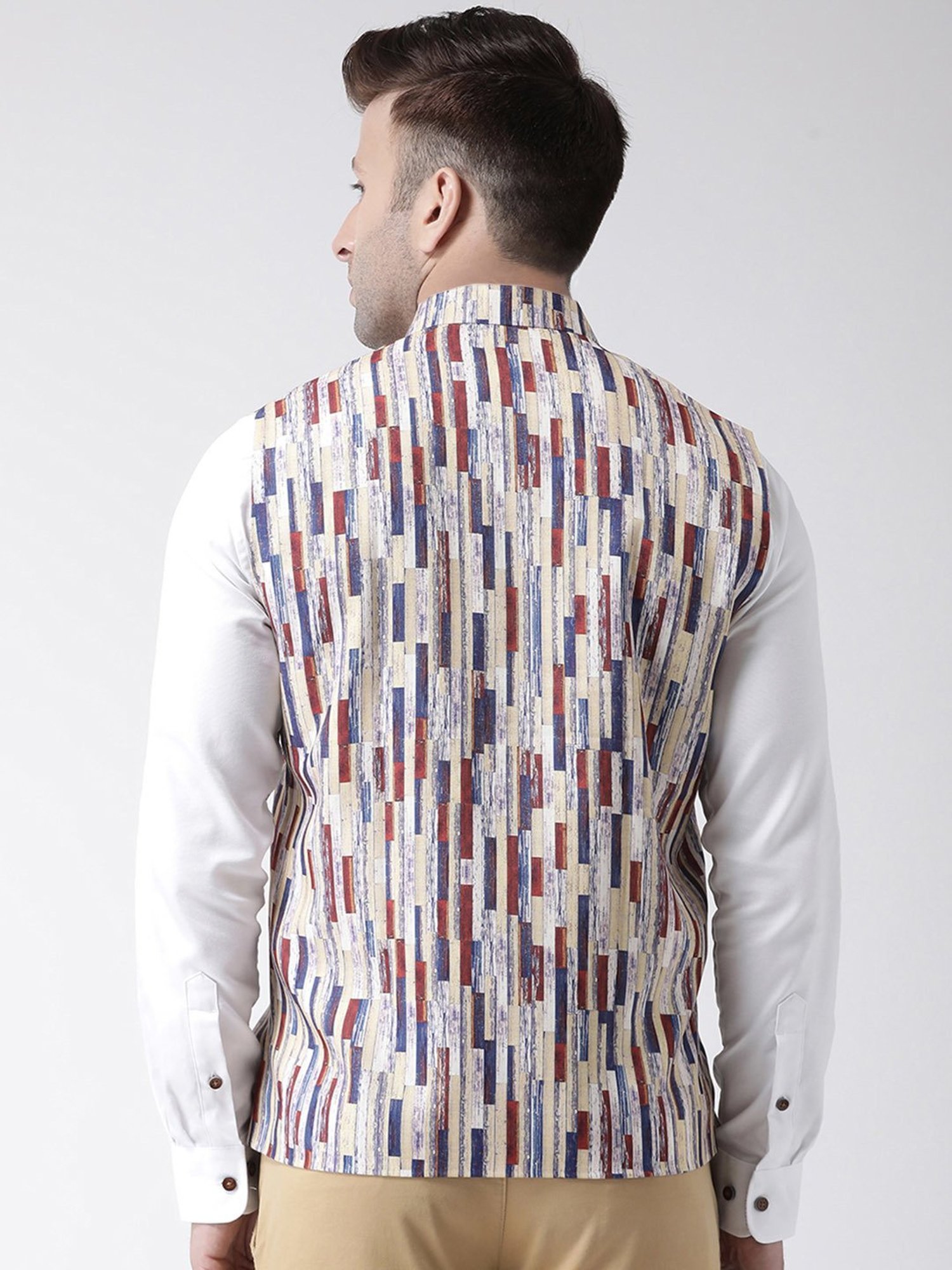 Hangup Plus Multicolor Regular Fit Printed Nehru Jacket
