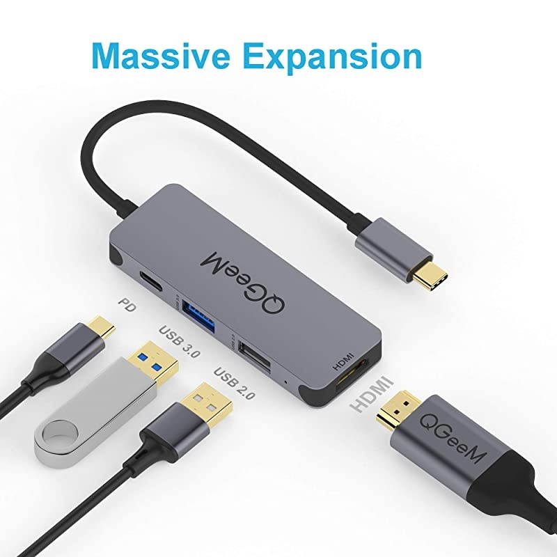 USB C HUB Adapter 4 in 1 USB C to HDMI Adapter with 4K USBC to USB 30Type C to USB 20 100W PD Charger Compatible with MacBook Pro 20192018 IPad ProChromebookXPSUSB C to USB