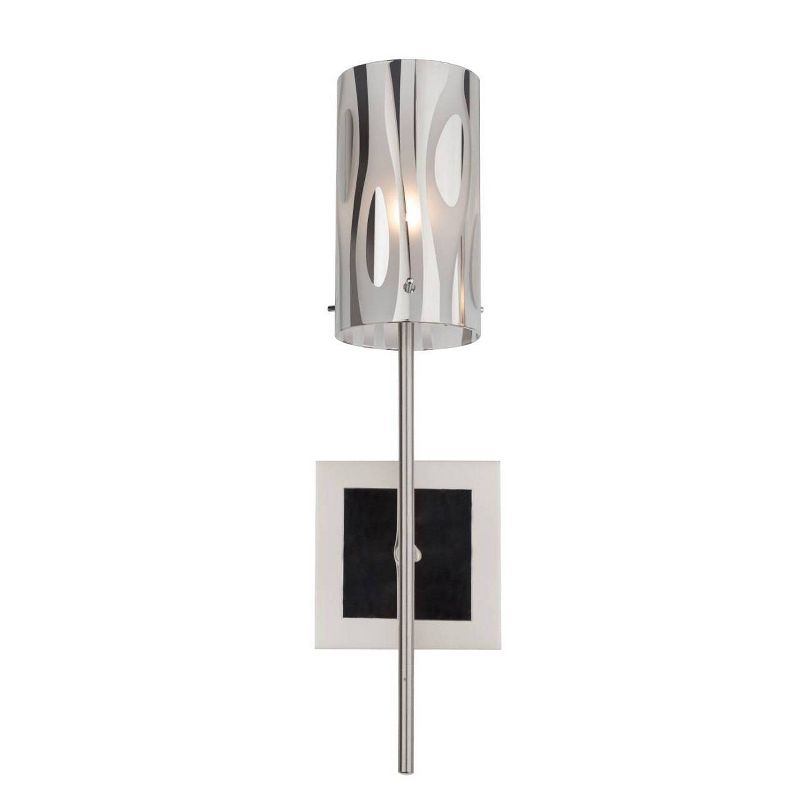 17" Chroman Empire 1 Light Wall Sconce Chrome Finish/Smoky Chrome Glass - Varaluz