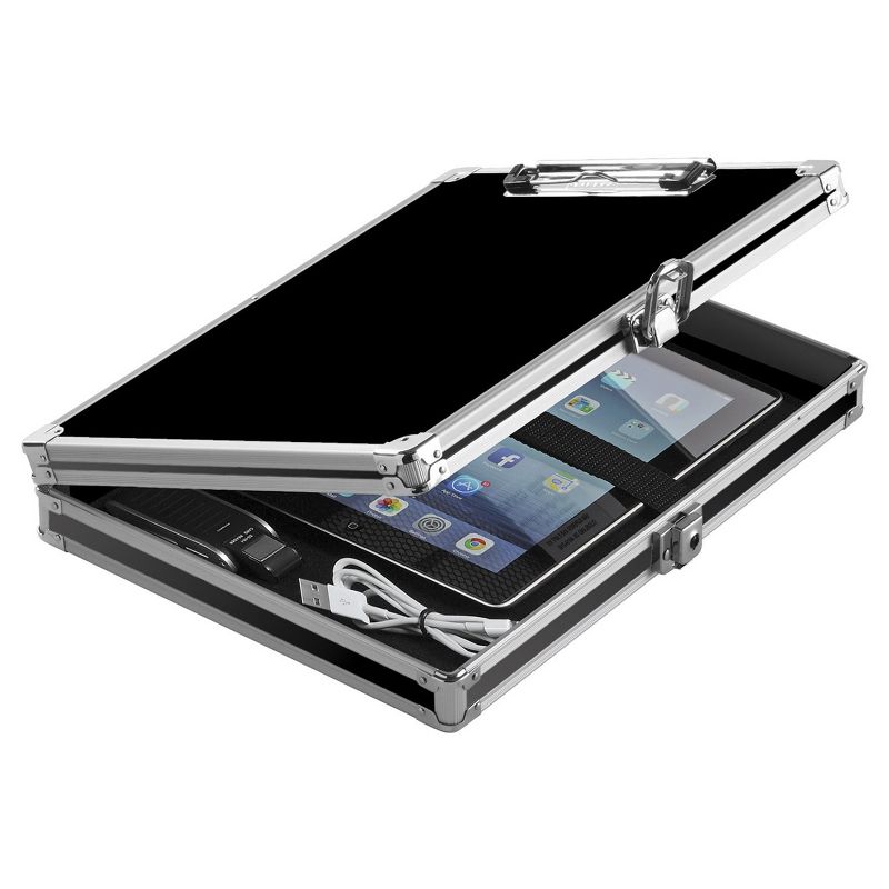 Vaultz Locking Storage Clipboard, Letter, Key Lock - Black