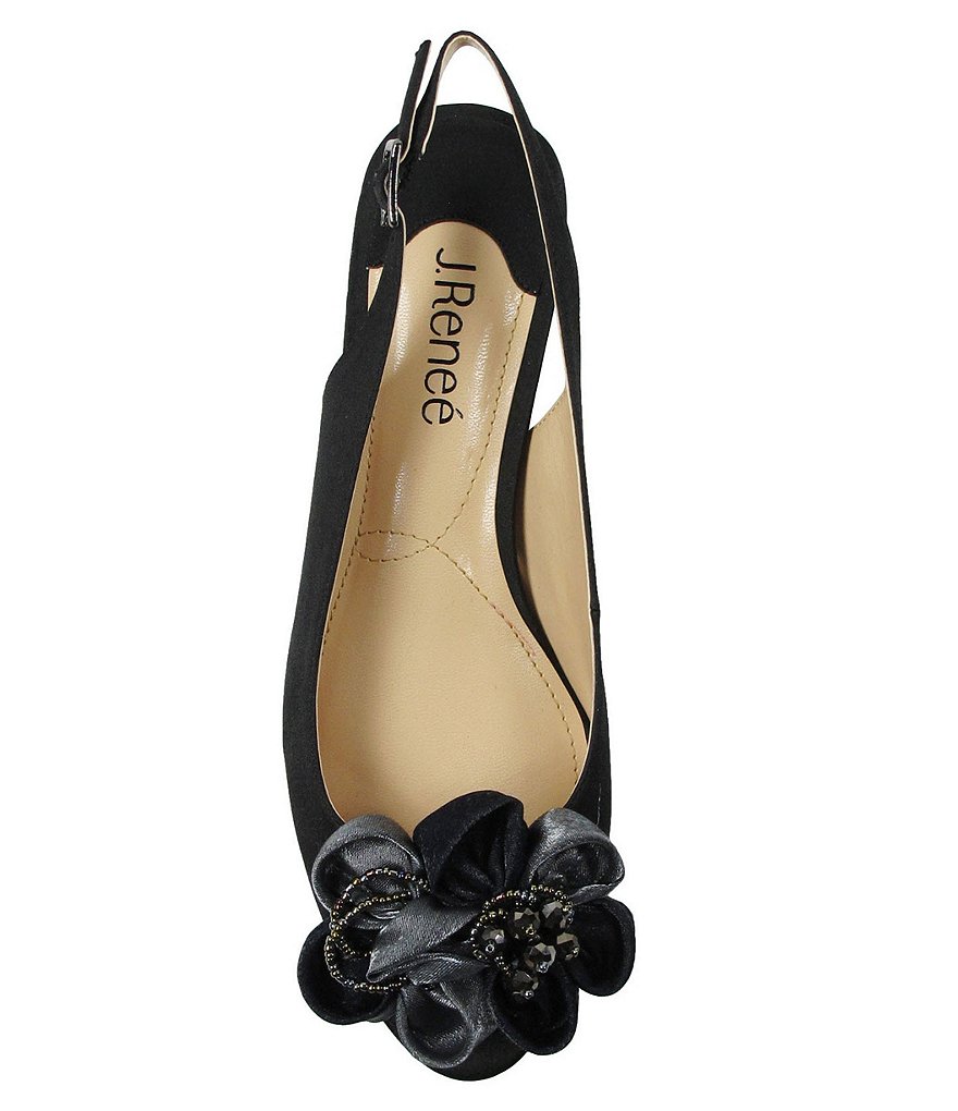 J. Renee Leonelle Embellished Bow Slingback Peep Toe Pumps