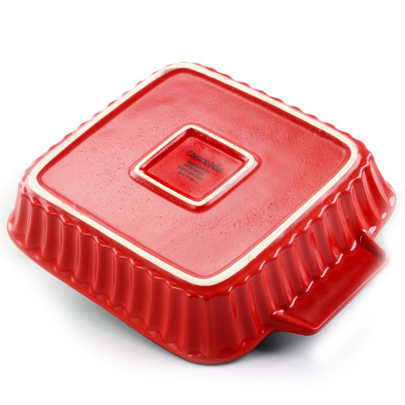 Crock-Pot Denhoff 8 in. Non-Stick Ribbed Casserole in Red