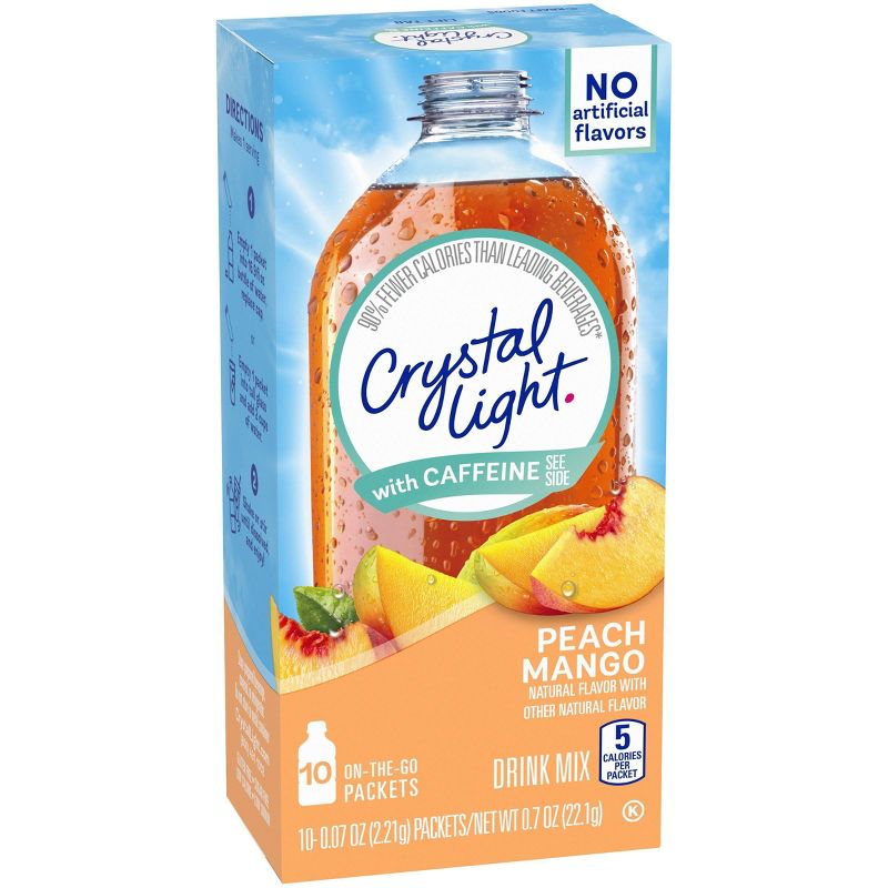 Crystal Light On the Go Peach Mango Energy Drink Mix - 10pk/0.07oz Stix