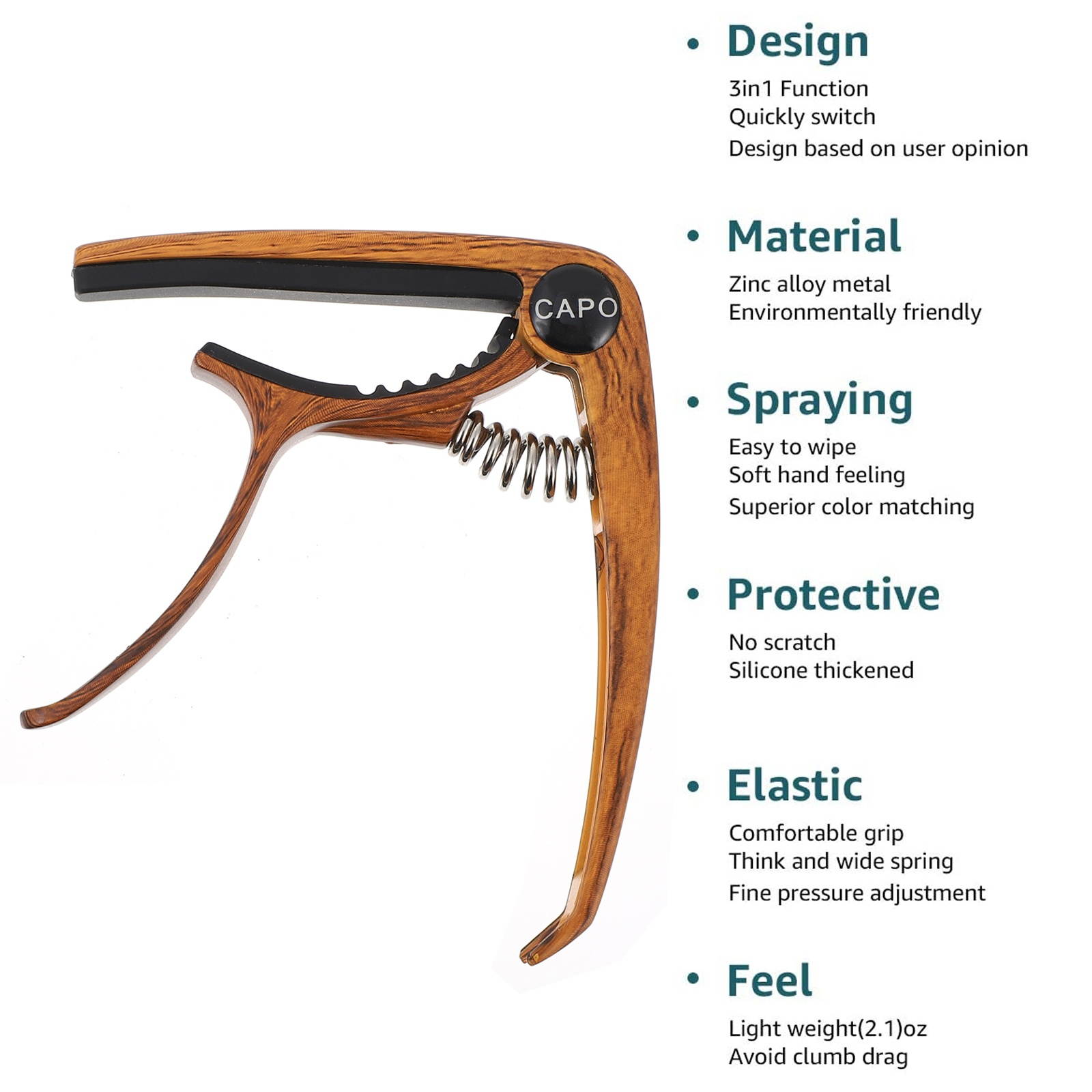 1pc Practical Guitar Capo Professional Guitar Tuner Instrument Clip-on Tuner