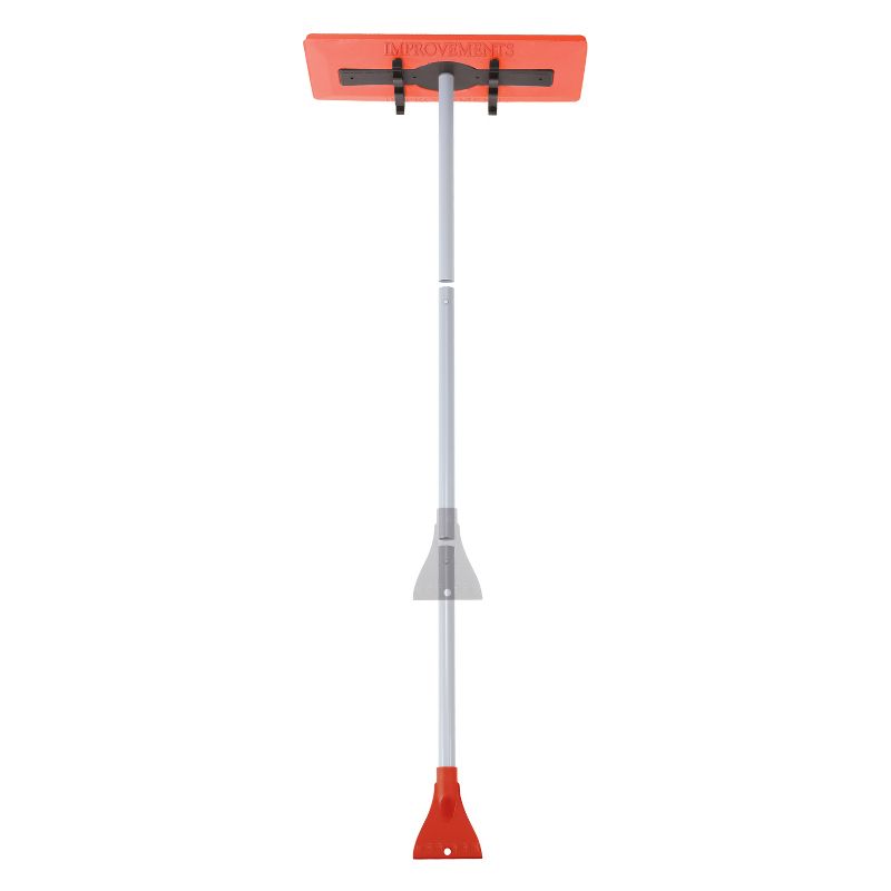 Improvements IMPBLZD-ECM-RED Snow Broom Snow Removal Tool | 18-Inch Head | 52-Inch Handle (Red)
