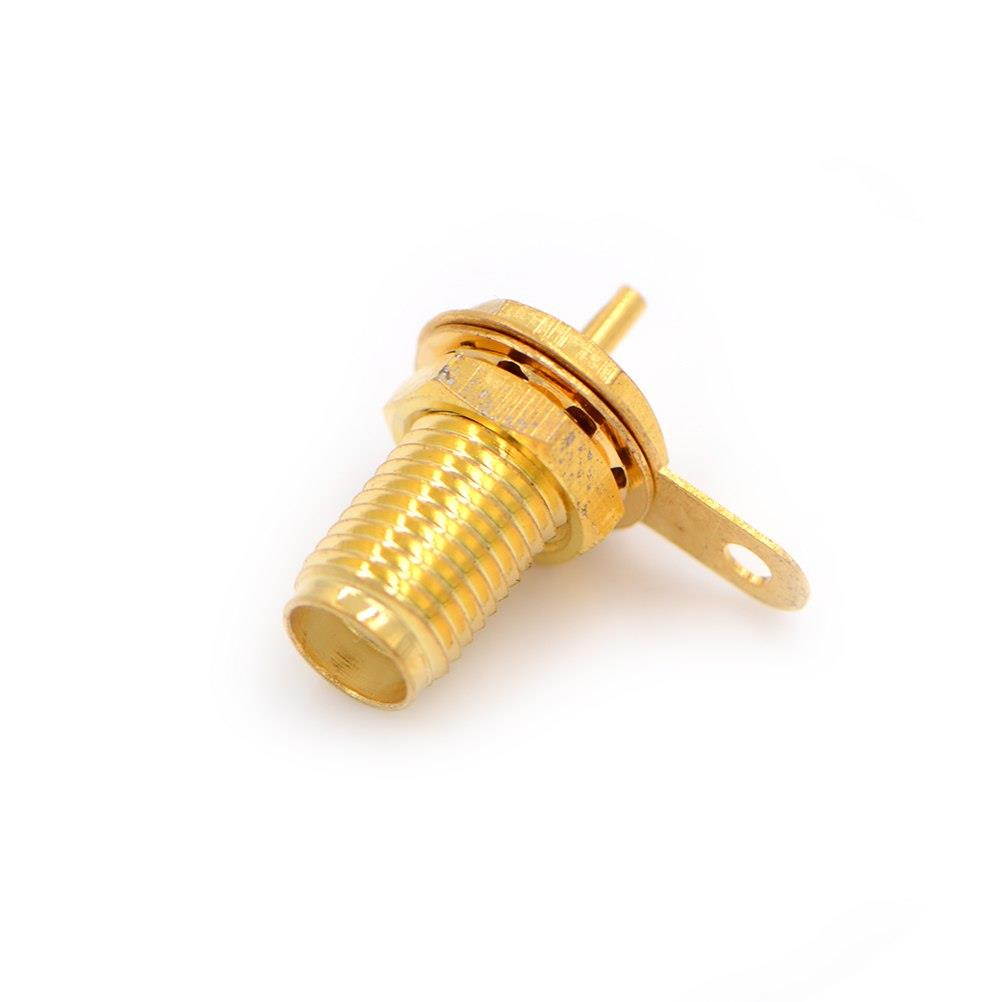 Newest 1pcs Brass SMA-KY RF Connector SMA Female Socket Jack Panel Mount with Nut Bulkhead Handle Straight Solder RF Connector