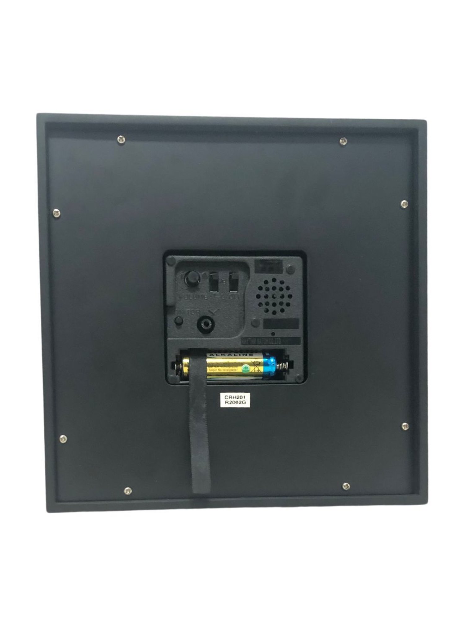 RHYTHM Elegant Square Black & Gold Wood Table Clock