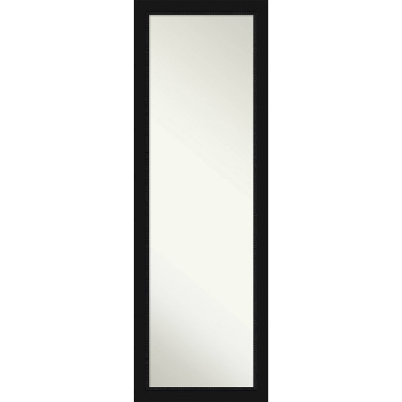 17" x 51" Avon Framed Full Length On the Door Mirror Black - Amanti Art