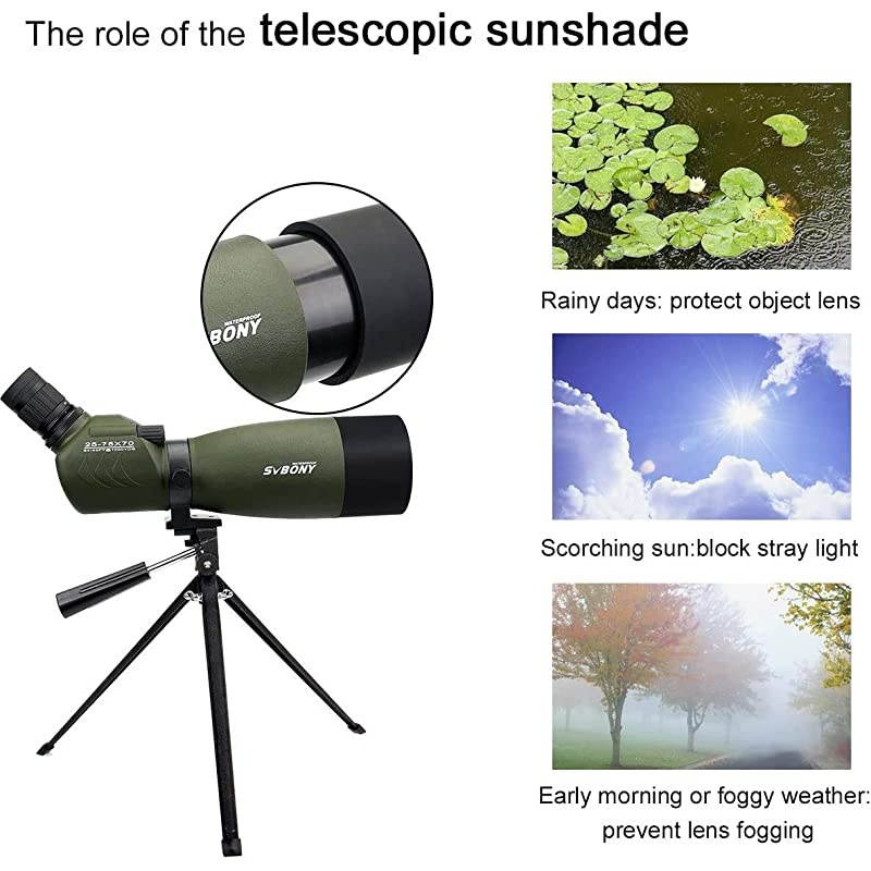SV14 2060x60 Spotting Scope Bak4 Prism Spotting Scope Telescope IP65 Waterproof FMC Optical Lens with Tripod and Phone Adapter