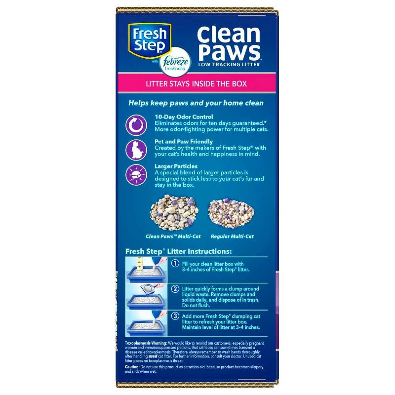 Fresh Step Clean Paws Multi-Cat with the Power of Febreze Scented Clumping Cat Litter - 22.5lbs