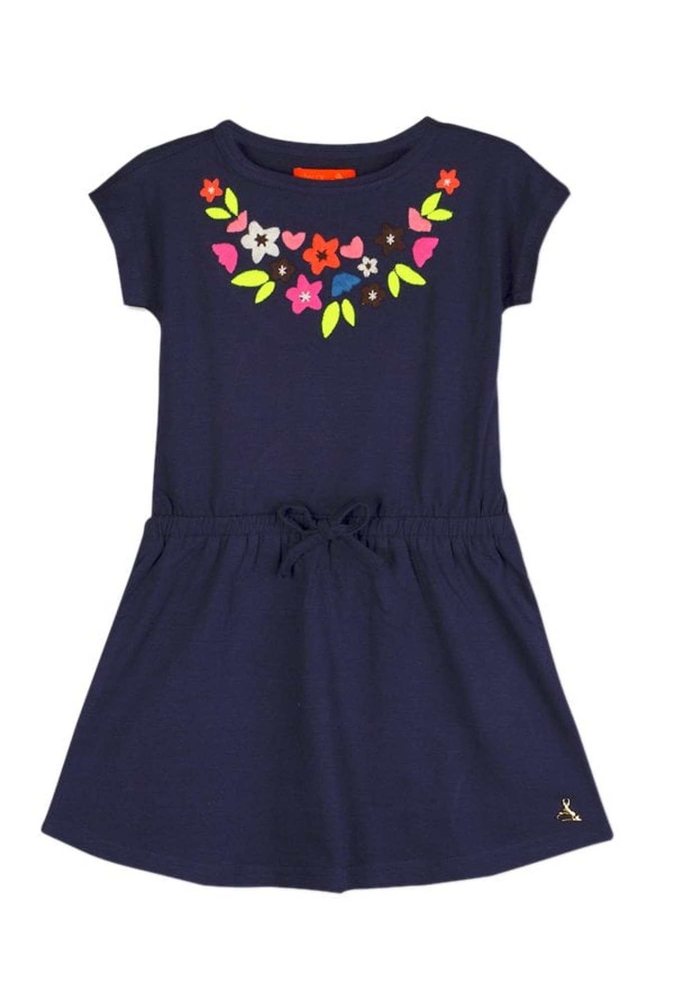 Cherry Crumble By Nitt Hyman Kids Navy Embroidered Dress
