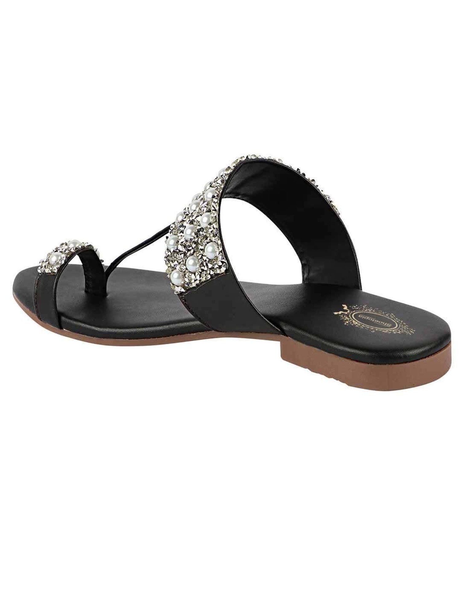 Shoetopia Kids Black Toe Ring Sandals