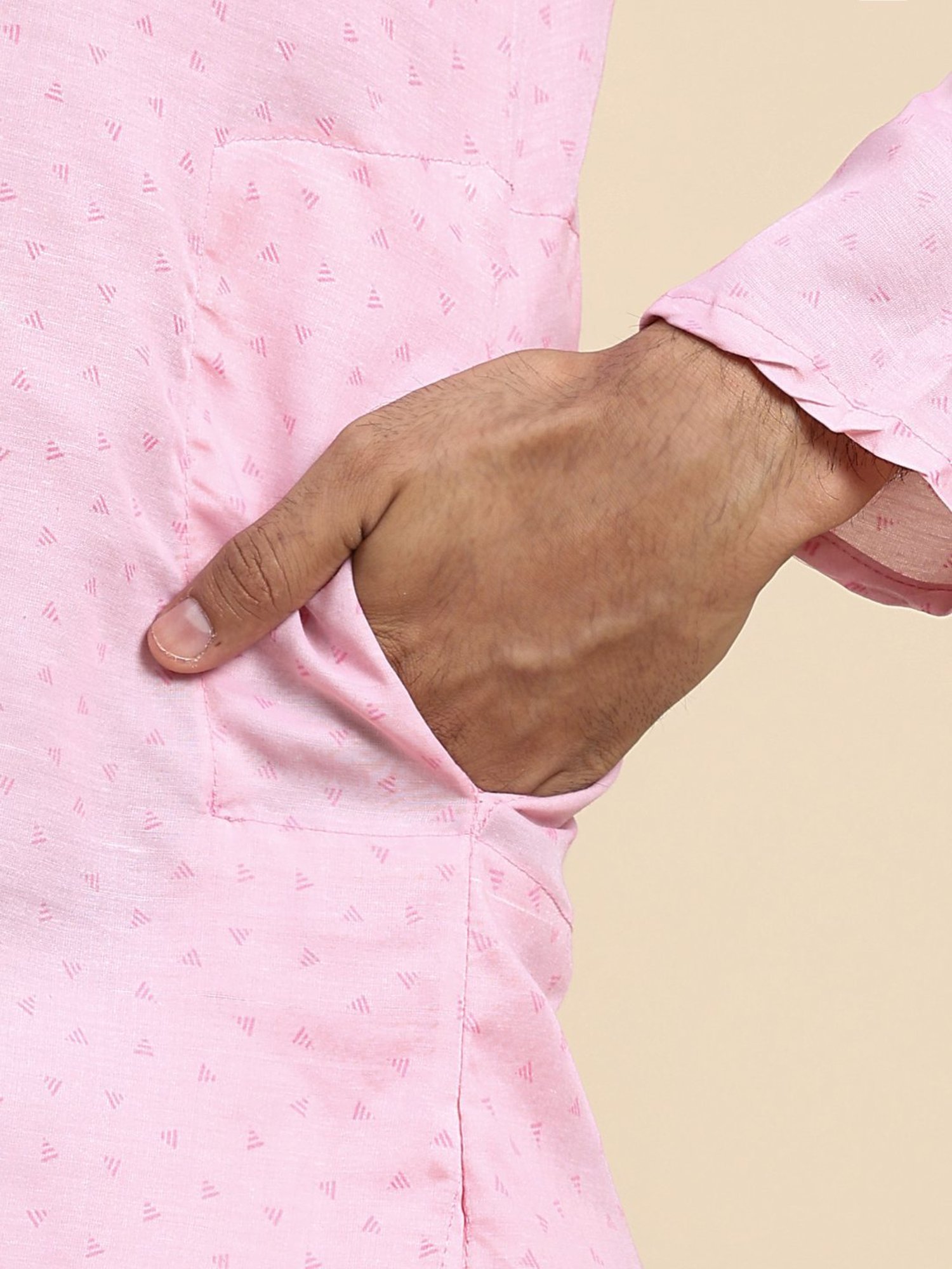 Pro-Ethic Style Developer Pink & White Cotton Regular Fit Printed Kurta Bottom Set