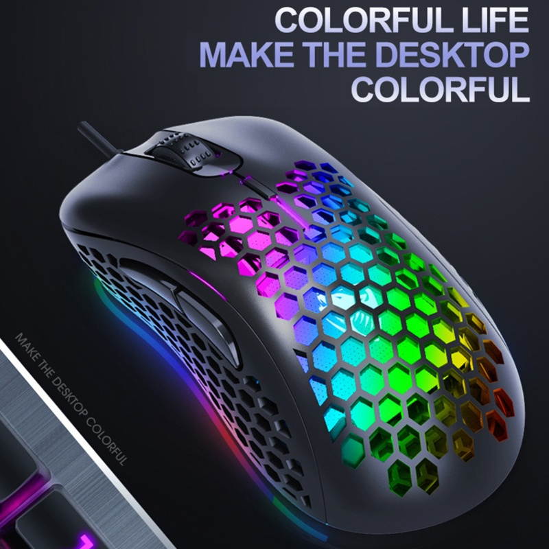 G540 Hollow USB Wired Gaming Mouse RGB Light Luminous Receiver for PC/Computer