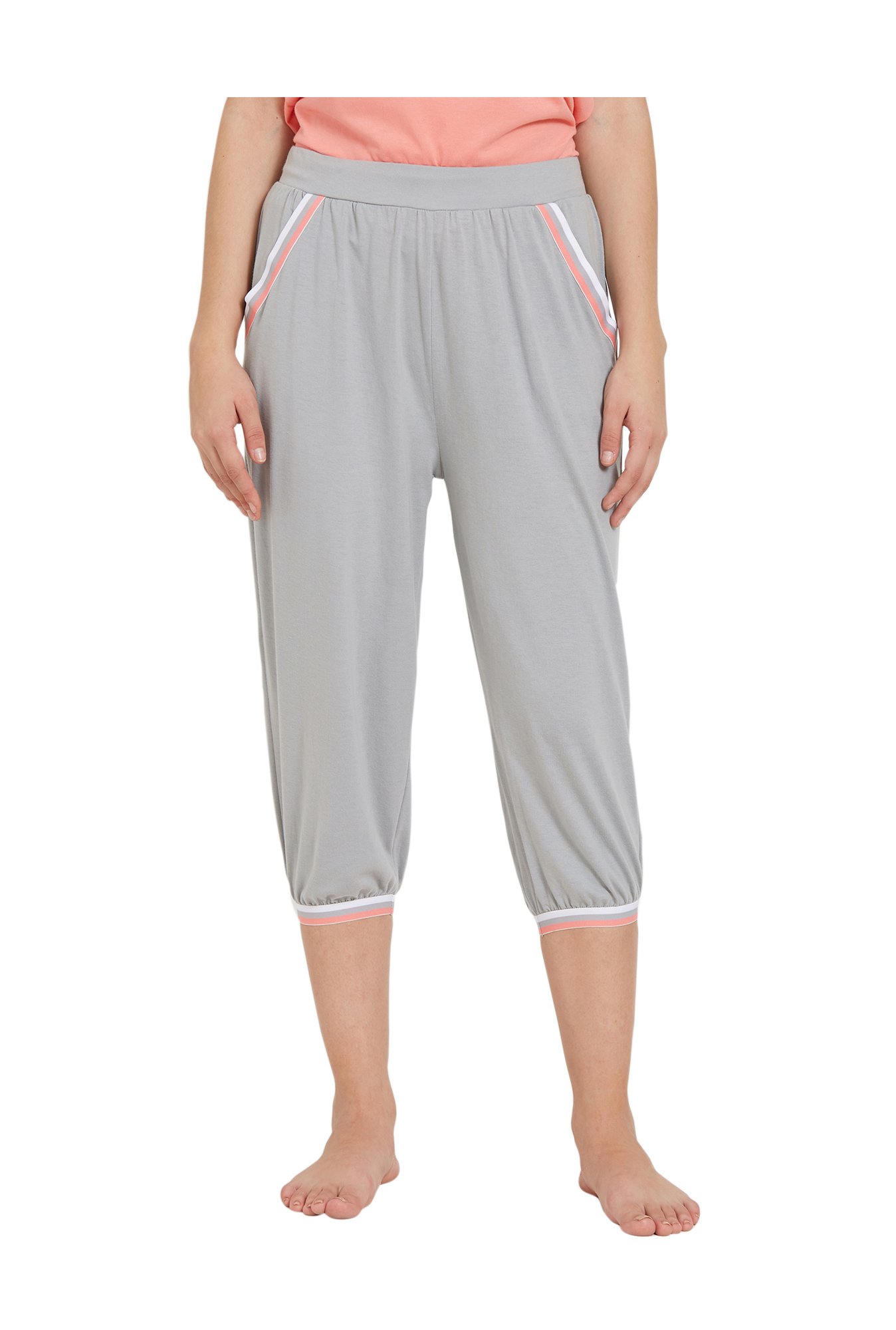 Soie Grey Cotton Capris