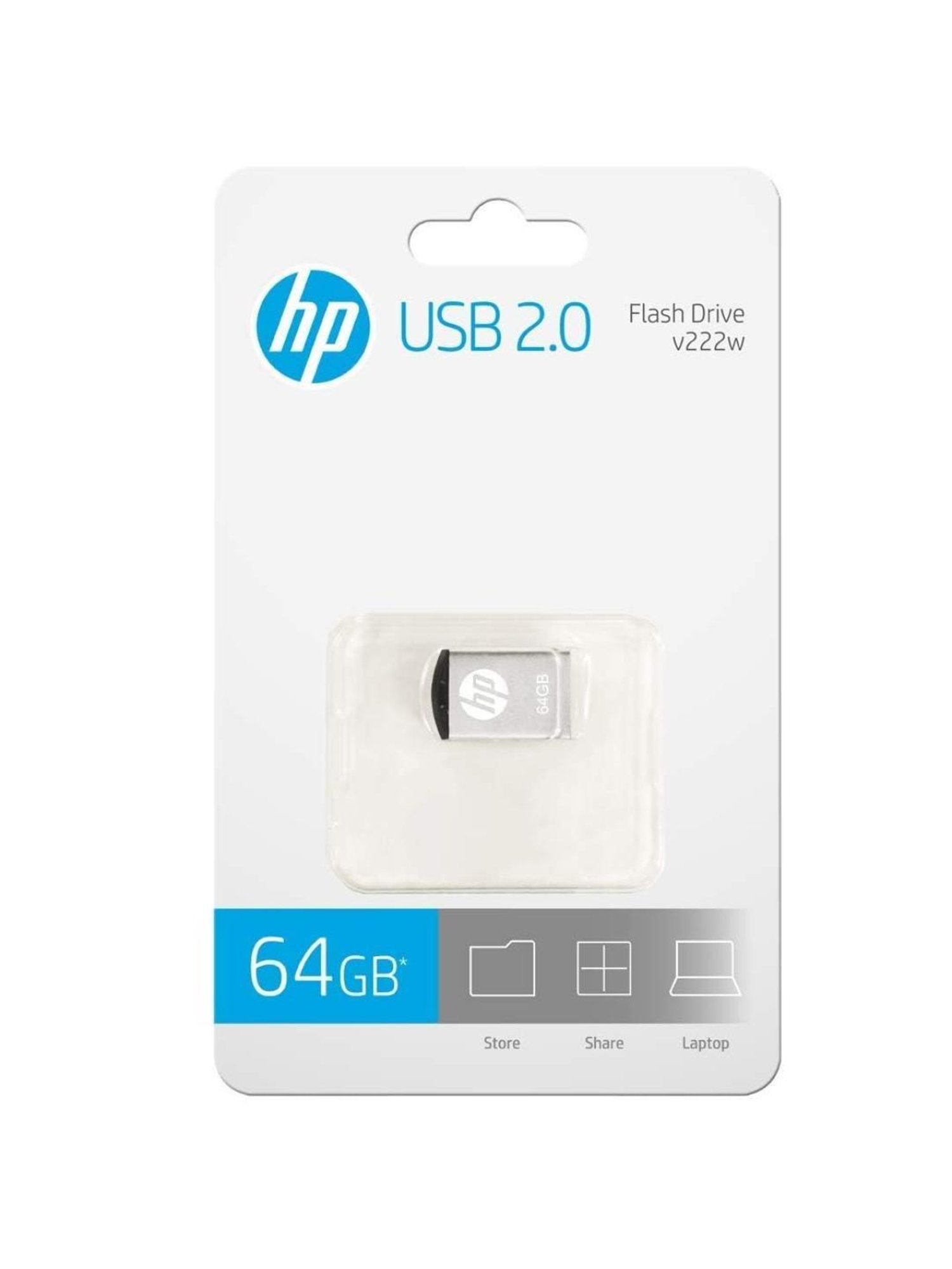 HP V222W 64 GB USB 2.0 Flash Drive (Silver)