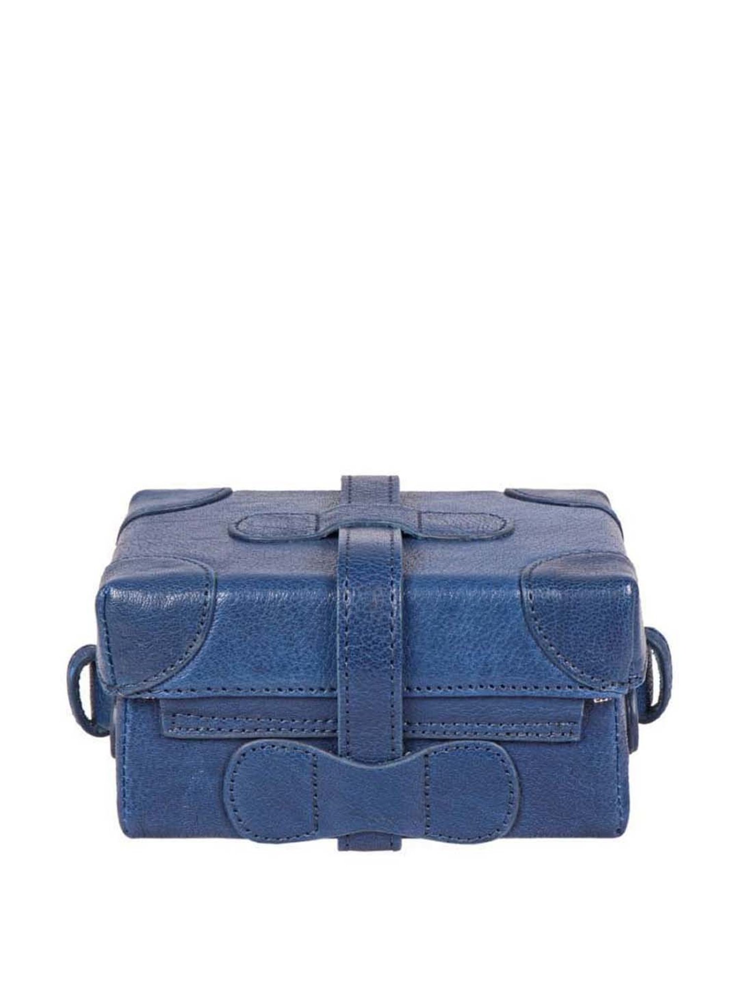 Hidesign Blue Textured Medium Sling Handbag