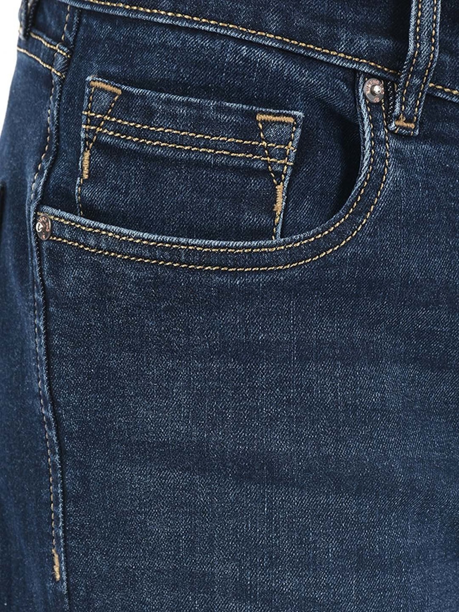 NUMERO UNO Blue Slim Fit Lightly Washed Jeans