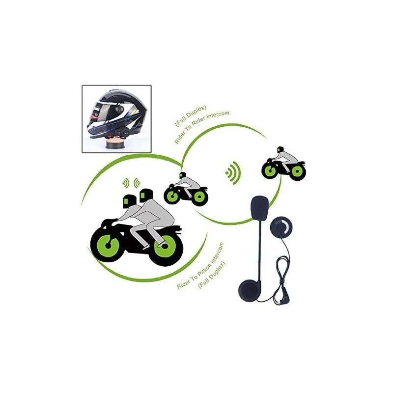 Motorcycle Helmet Speakers FDCVB Helmet Bluetooth Headset Intercom for Motorbike Skiing Communication Systems Range800M23Riders PairingBlack2 Units with Soft Cable