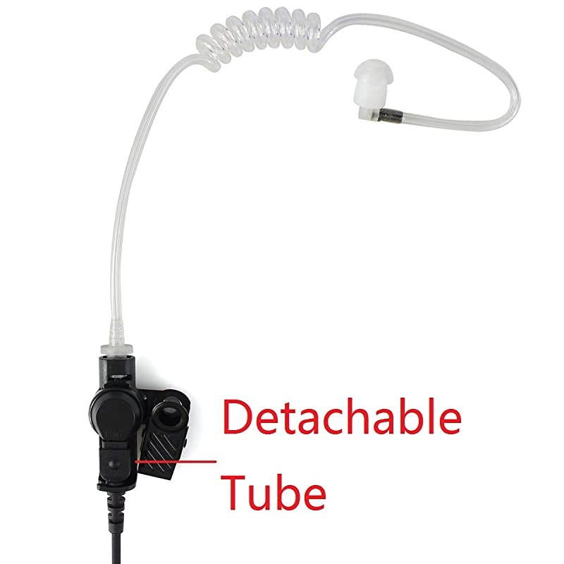 2 Way Radio Earpiece with Mic 2 Wire Surveillance Acoustic Tube Earpiece for Motorola APX6000 XPR6550 XPR7000 XPR7550e Walkie Talkies1 Pack