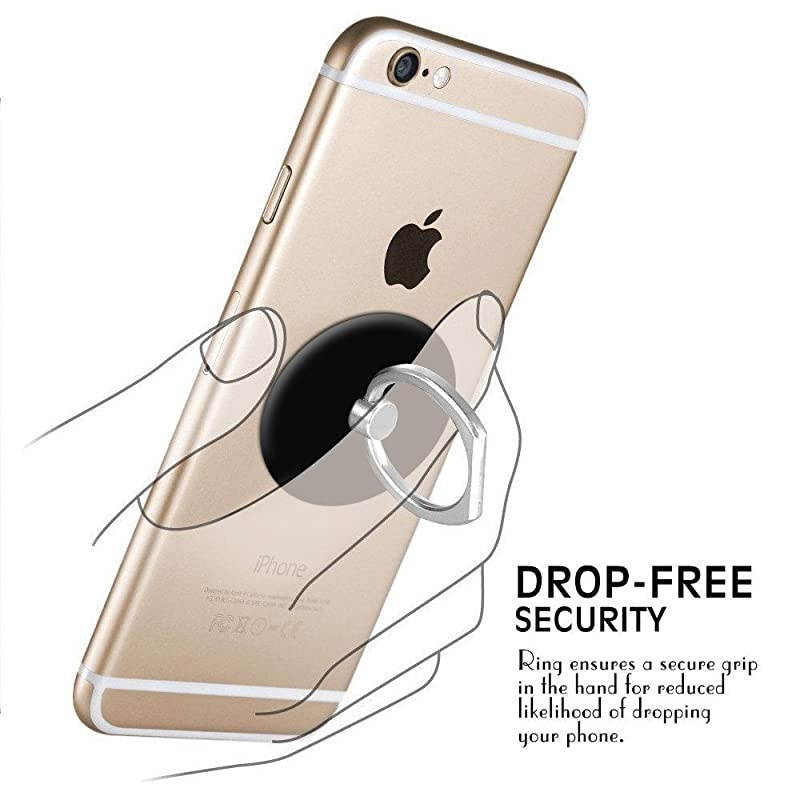 Degree Finger Stand Cell Phone Ring Holder Car Mount with Hook for SmartphonePurple Lotus Flower