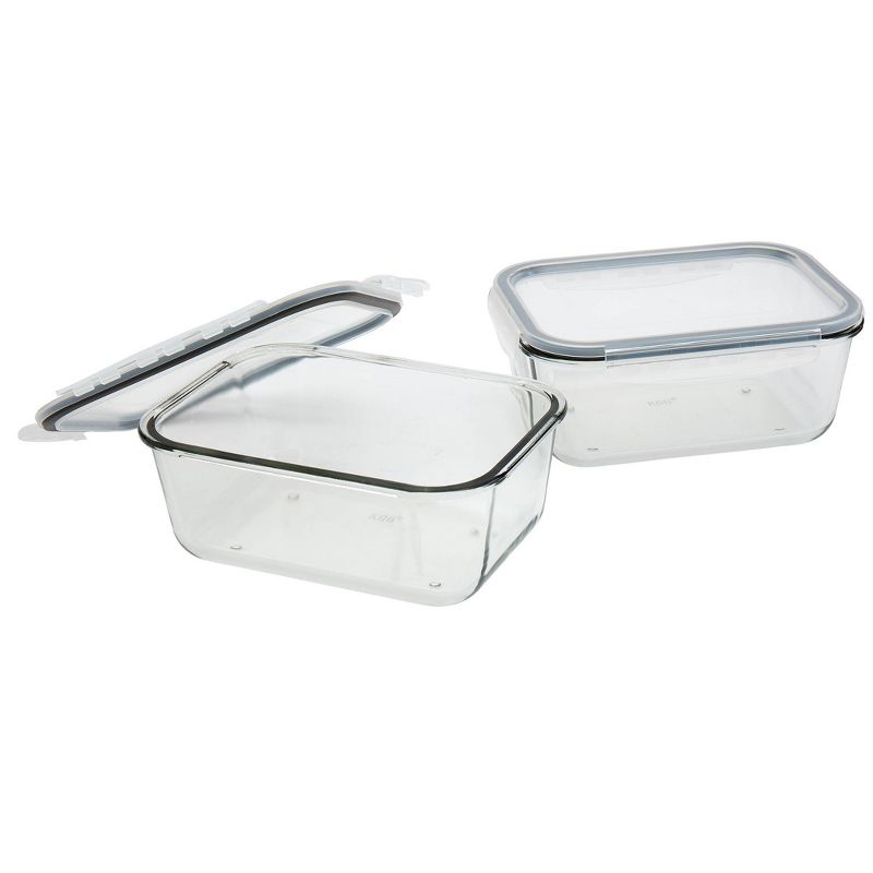 Mason Craft & More 51oz Set of 2 Rectangular Food Storage Containers with Lids