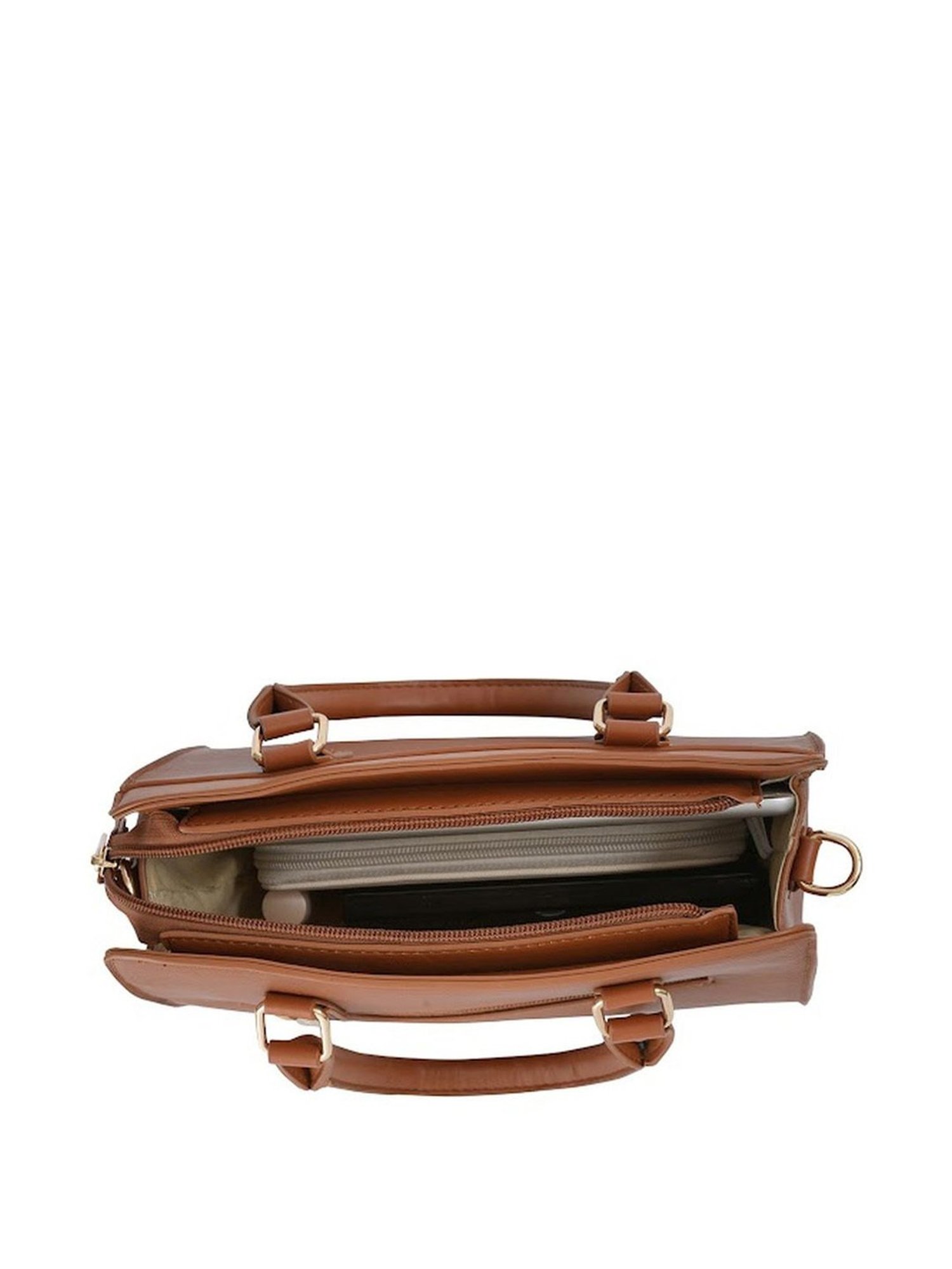 Sugarush Elijaha Tan PU Solid Handbag