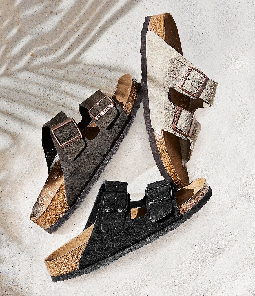Birkenstock Women's Arizona Suede Dual Adjustable Buckle Strap Sandals
