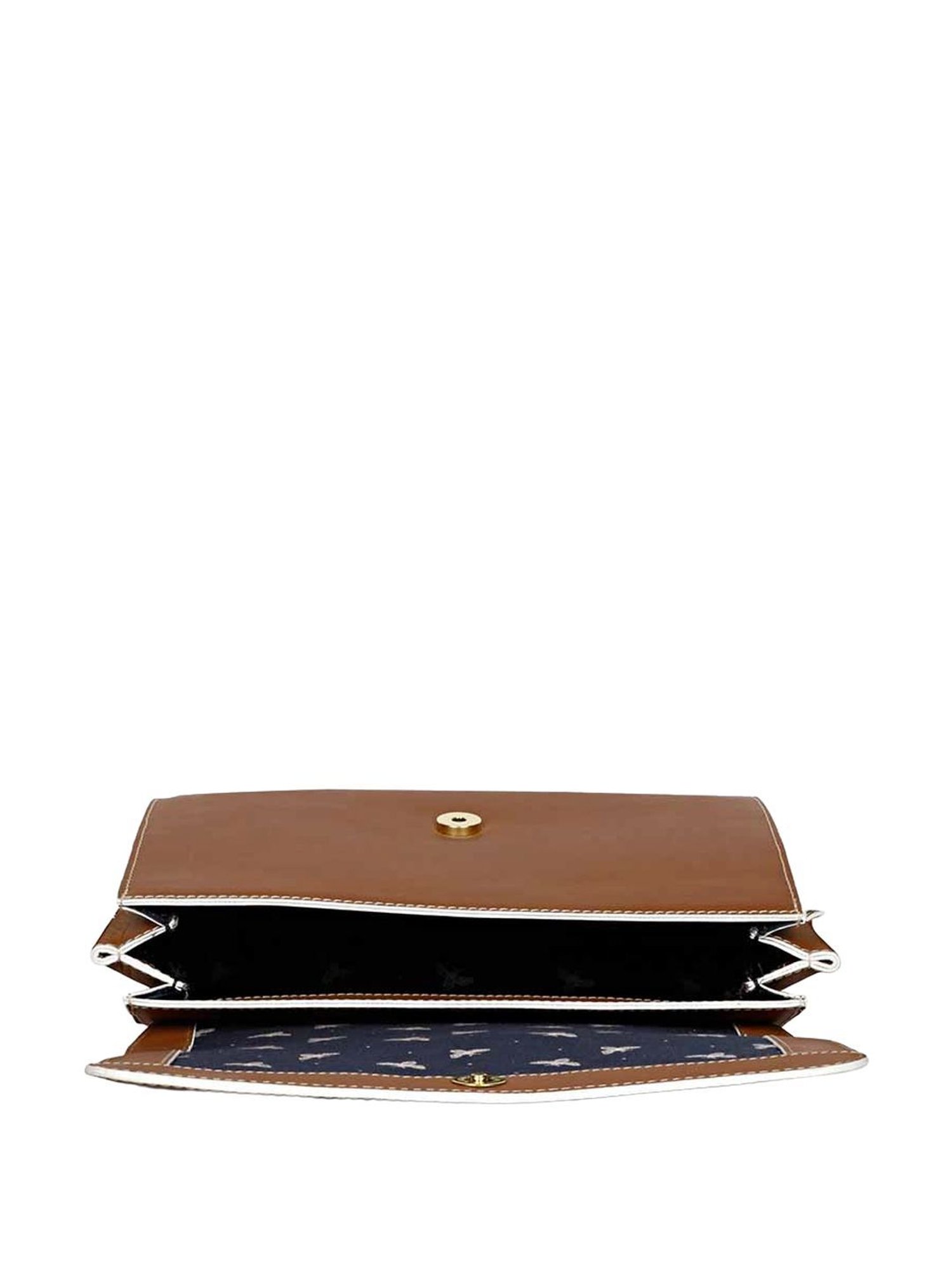 Saint G Tan Solid Medium Sling Handbag