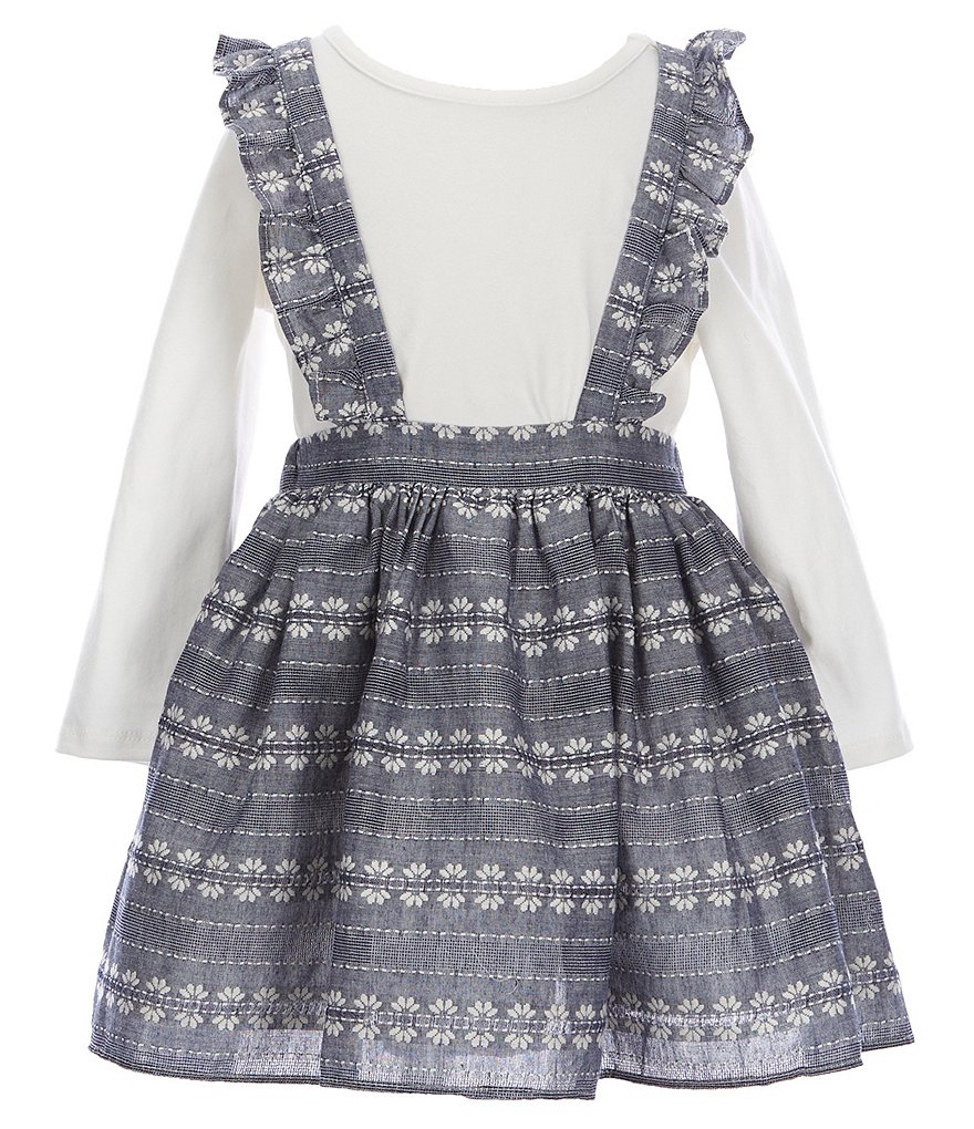 Pippa & Julie Little Girls 2T-6X Long-Sleeve Tee & Ruffled Plaid Jumper Set