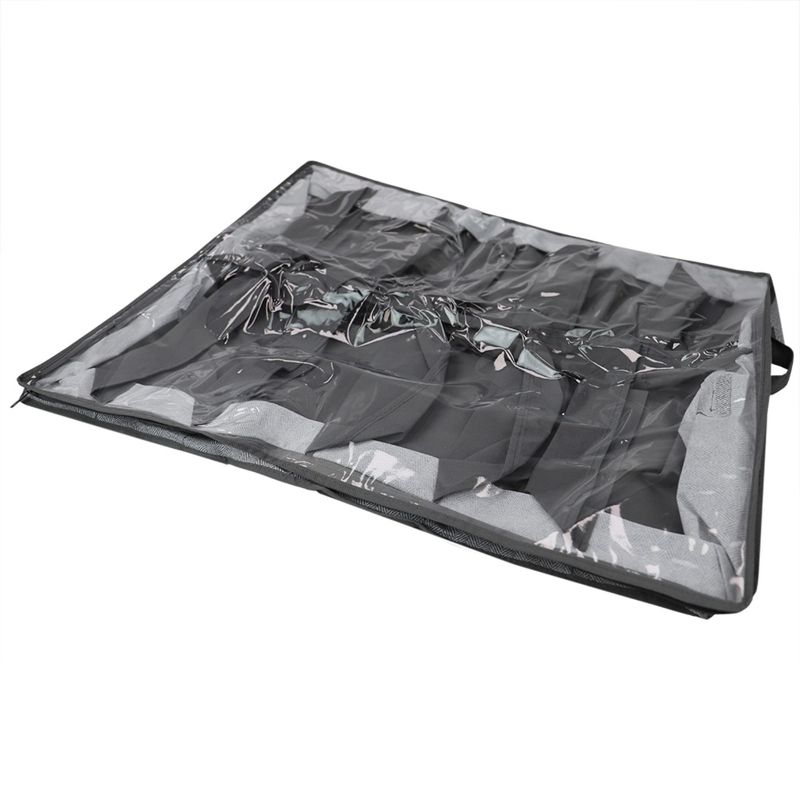 Home Basics Herringbone 12 Pair Non-woven Under the Bed Organizer, Grey