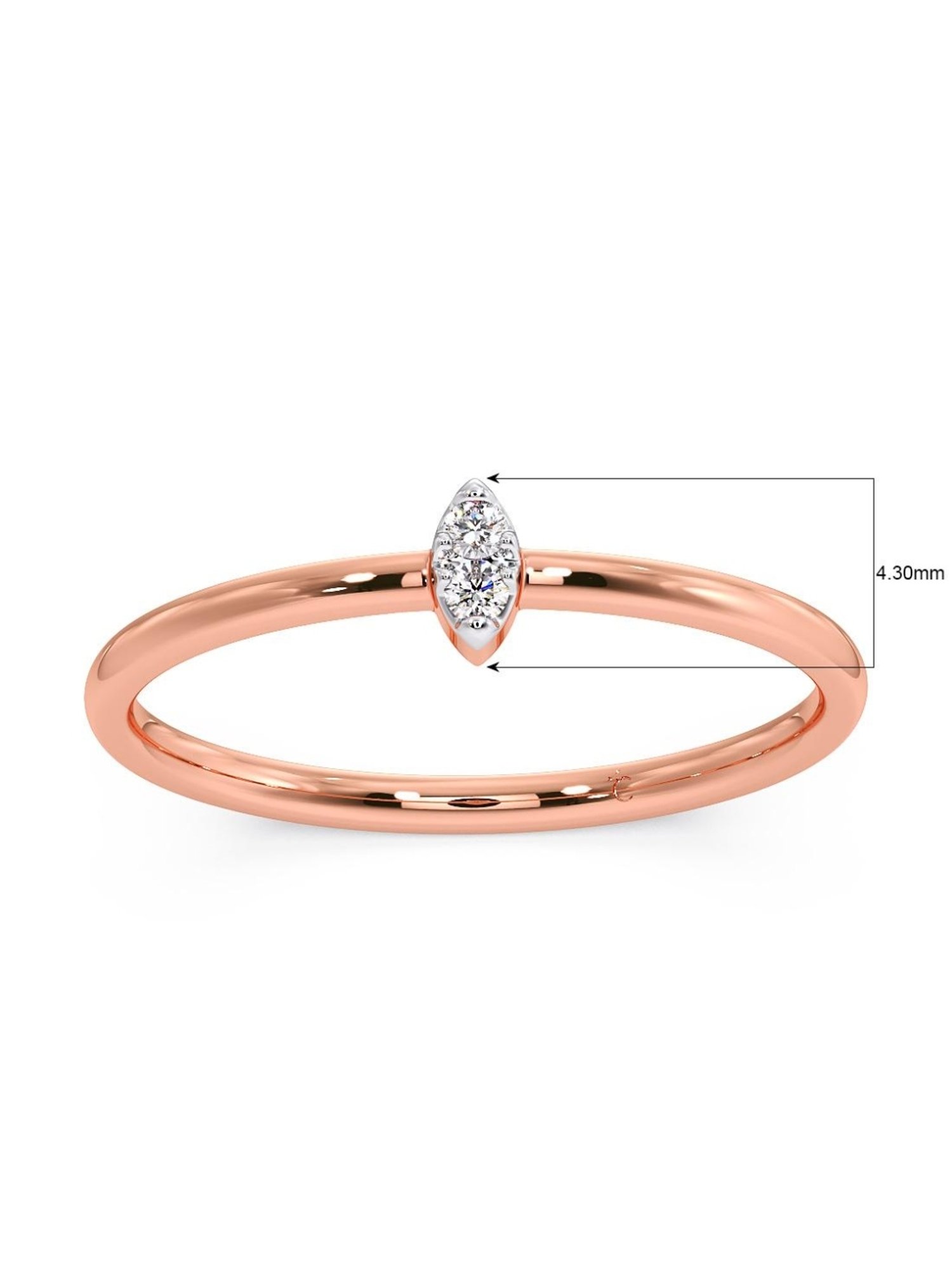 Candere by Kalyan Jewellers 18k Rose Gold & Diamond Ring for Women