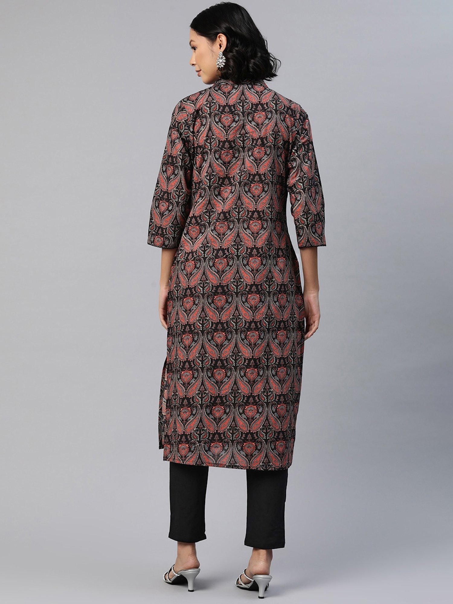 READIPRINT FASHIONS Black Cotton Printed Kurta Pant Set