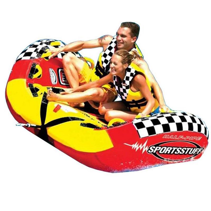 SPORTSSTUFF Half Pipe Rampage Inflatable Blow Up to 2 Riders Towable & Tow Rope