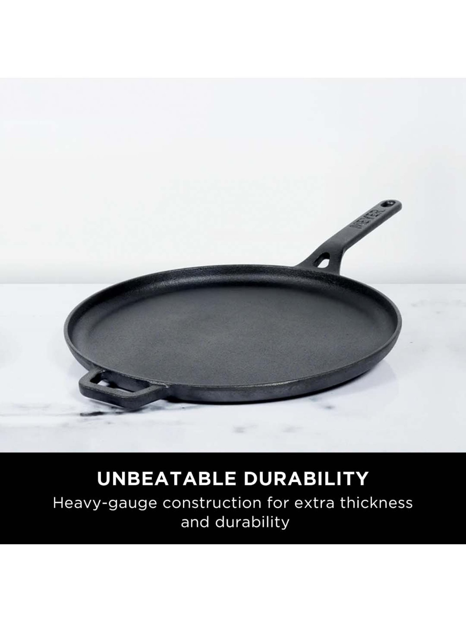 Nirlon Pure Grade Virgin Aluminium Non-stick Induction Base Flat Tawa - 26 cm Diameter