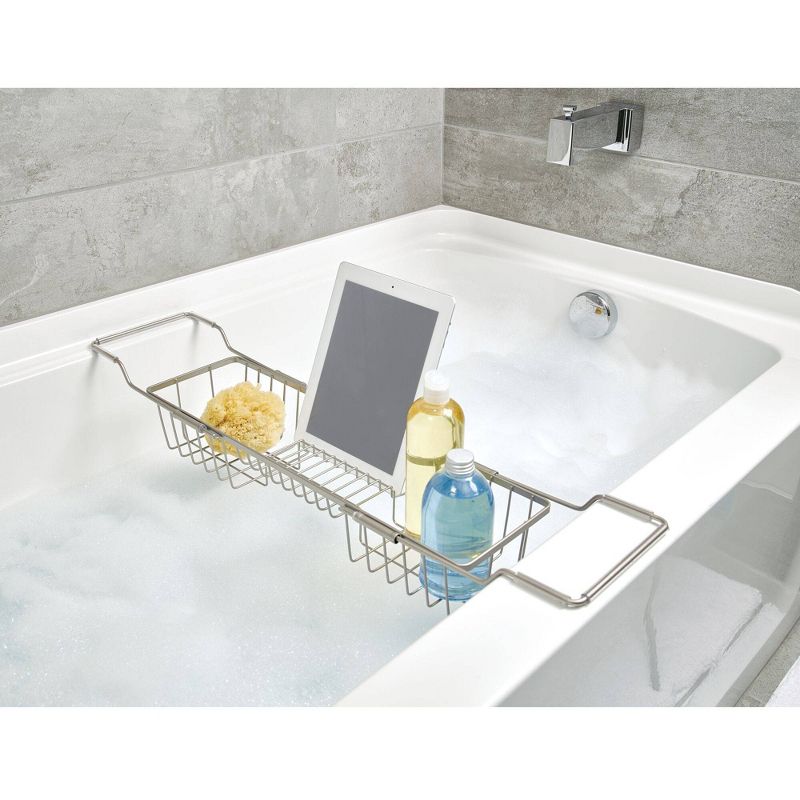 Everett Adjustable Over the Bathtub Caddy Silver - iDESIGN