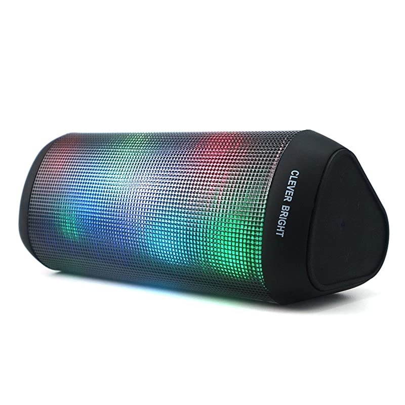 Wireless Bluetooth Speakers 7 LED Lights Patterns Wireless Speaker V41 HiFi Bass Powerful Sound Builtin Microphone HandsFree AudioAuxiliary Home Outdoor Rechargeable Bluetooth Speaker