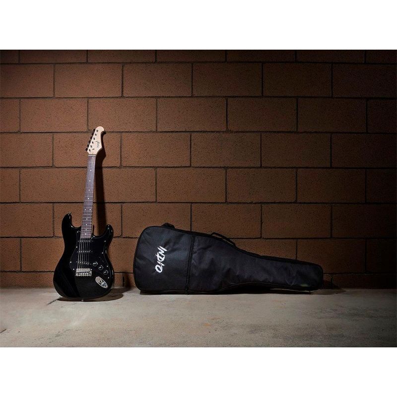 Monoprice Indio Cali Classic Electric Guitar - Black, With Gig Bag