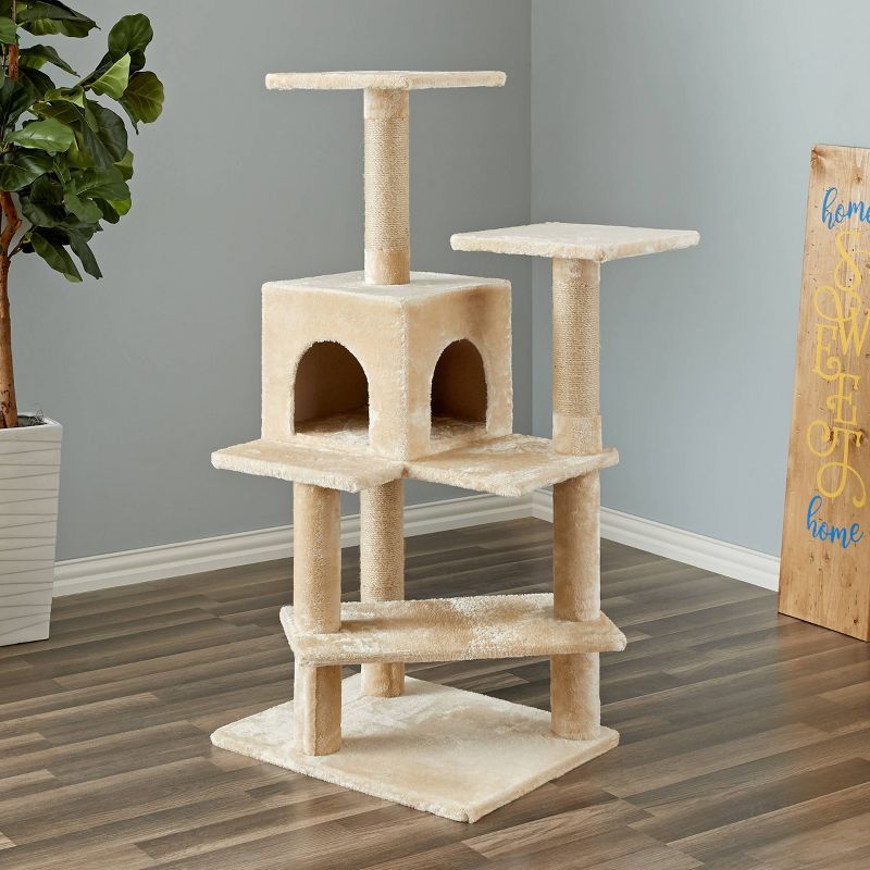 Two by Two Evergreen Cat Tower - Beige