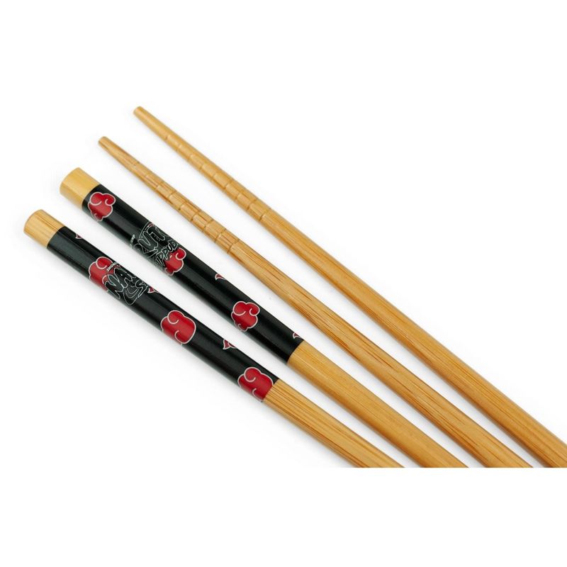 Just Funky Naruto: Shippuden Akatsuki Red Rain Cloud Bamboo Chopsticks | Includes 2 Sets