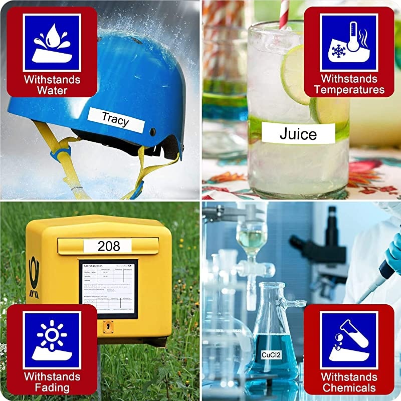 Compatible Label Tape Replacement for Brother PTouch 12mm 047 Inch Laminated Black on White Tape TZe231 TZe231 TZ231 for Label Maker PTD210 PTD400 PTD600 PT1280 262 Feet 10 Pack