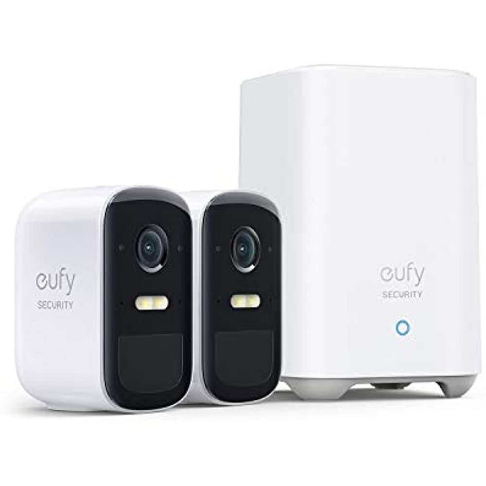 eufy Security, eufyCam 2C Pro 2-Cam Kit, Wireless Home Security System with 2K Resolution, 180-Day Battery Life, HomeKit Compatibility, IP67, Night Vision, and No Monthly Fee.