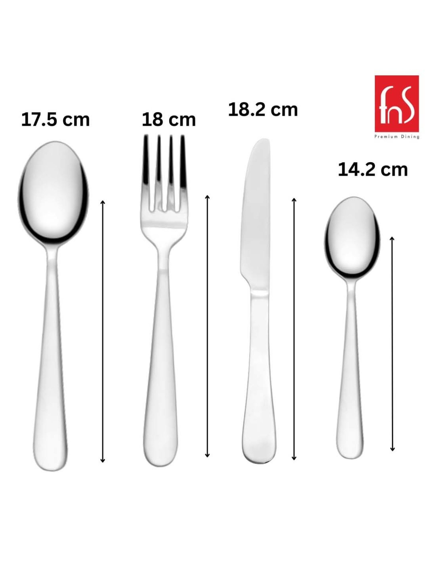 FnS Verona Silver Stainless Steel Cutlery - Set of 24