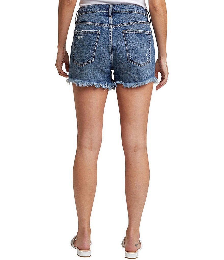 Celebrity Pink High Rise Destructed Frayed Hem Denim Shorts