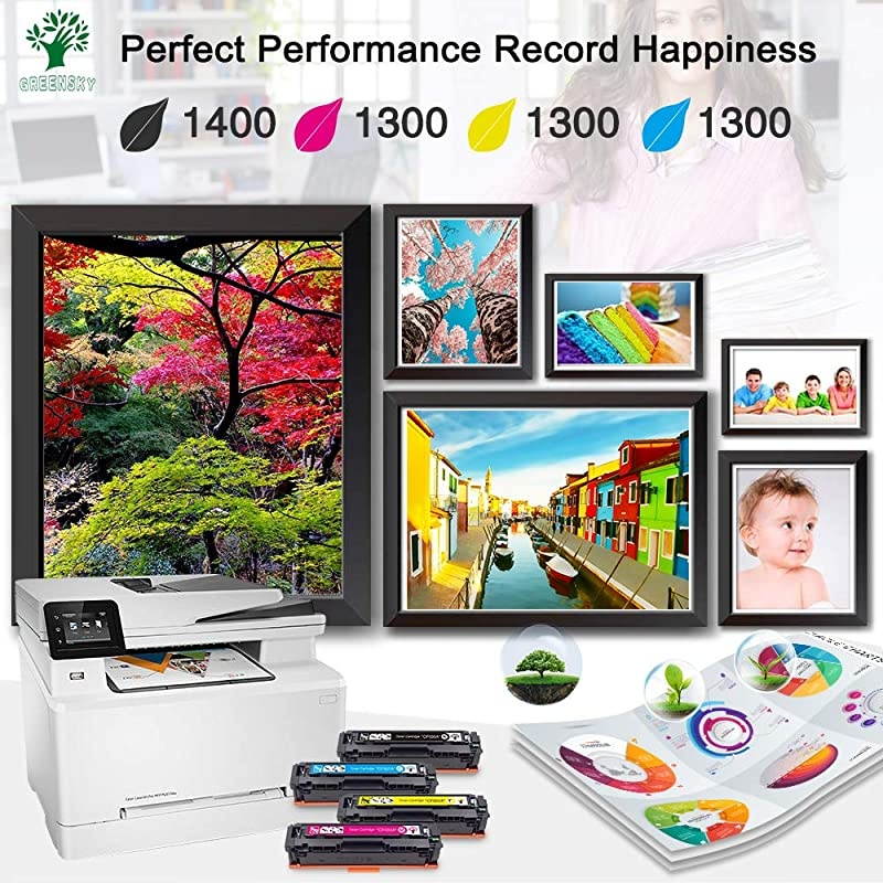 Compatible Toner Cartridge Replacement for HP 202A M281fdw CF500A for HP Laserjet Pro MFP M281fdw M254dw M281cdw M281dw M280nw CF501A CF502A CF503A Printer (BCMY, 4-Pack)