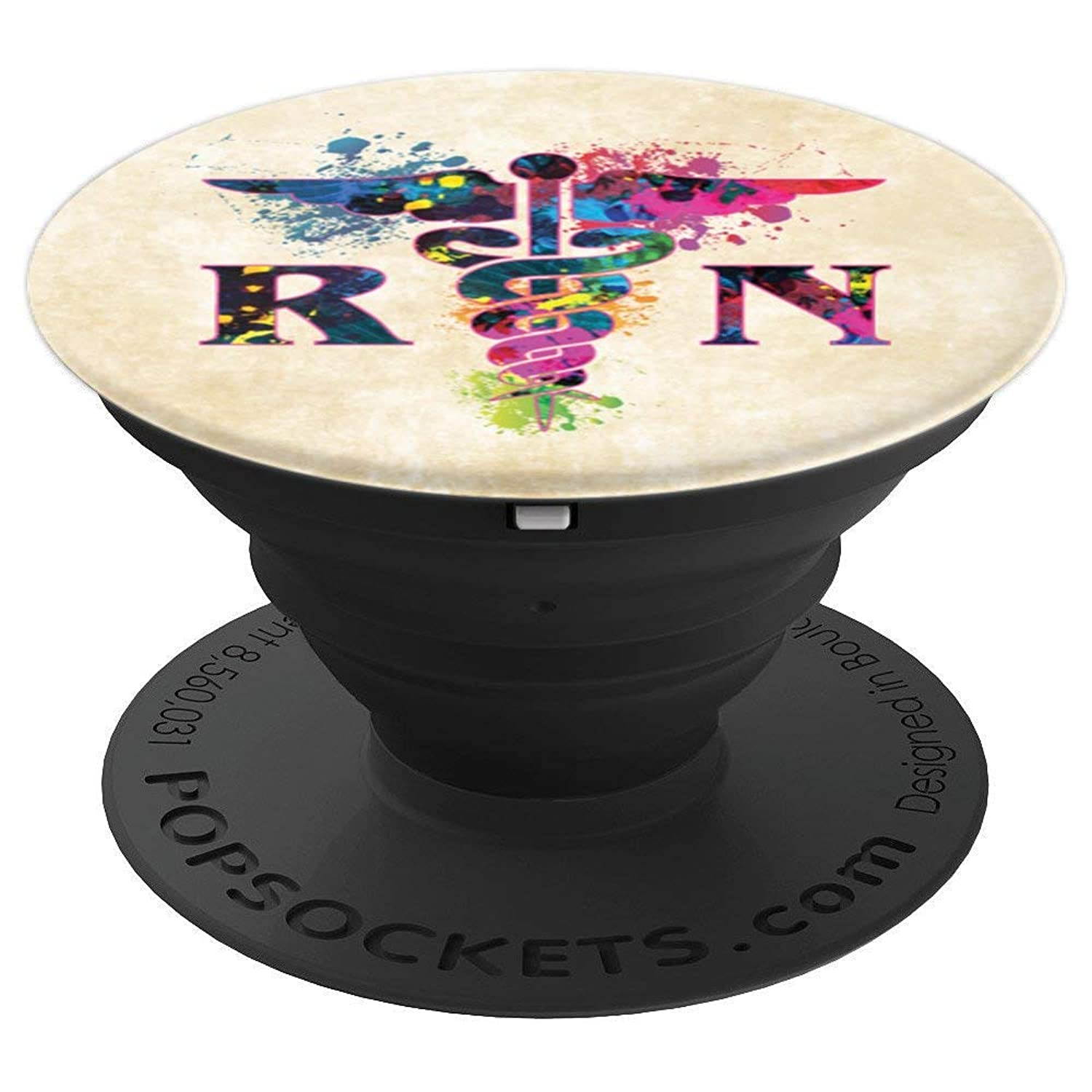 Brave New Look Paint Splatter Caduceus - RN PopSockets Stand for Smartphones and Tablets PopSockets Grip and Stand for Phones and Tablets