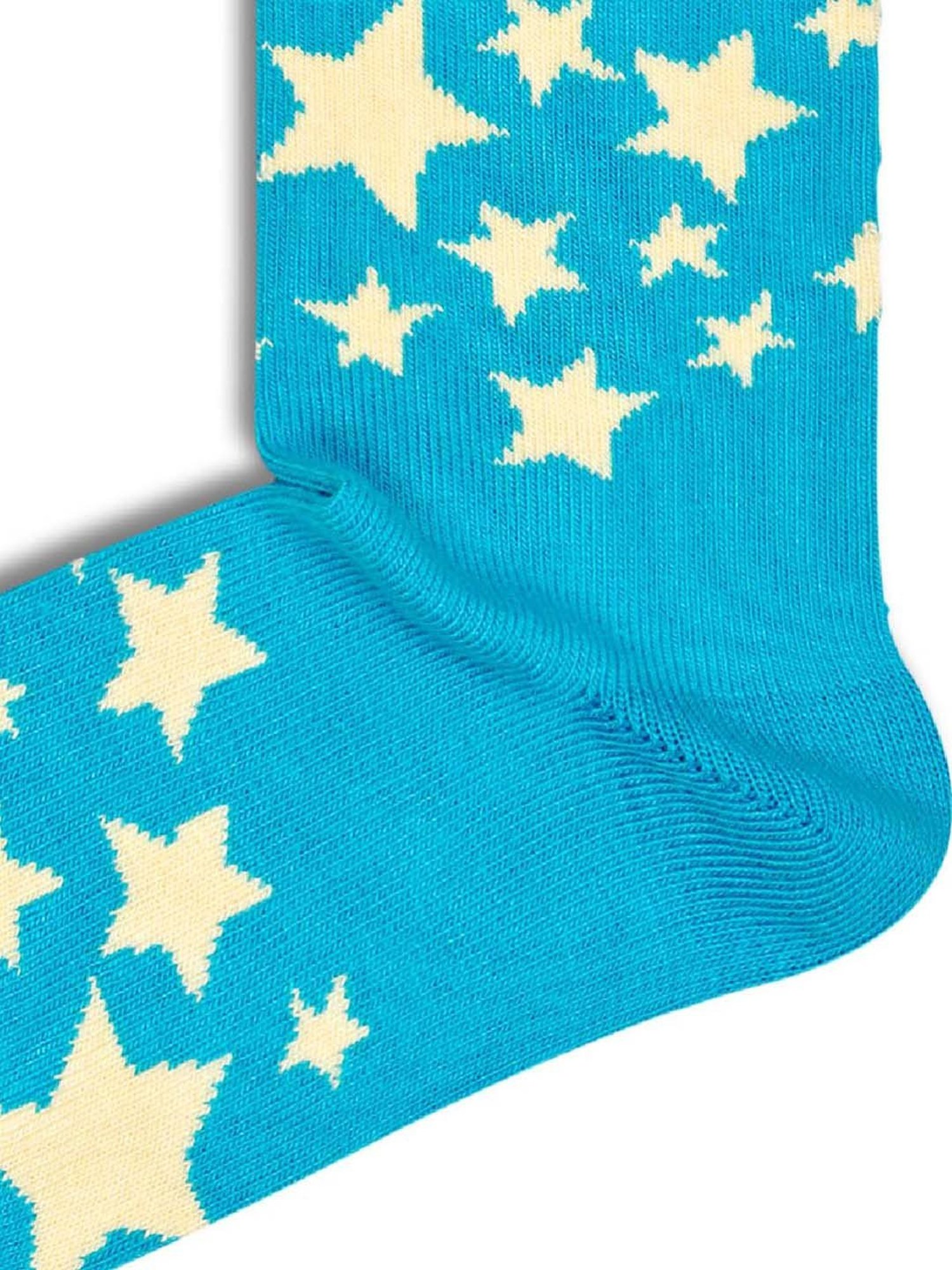 Happy Socks Kids Star Blue Cotton Printed Socks (7-9Y)