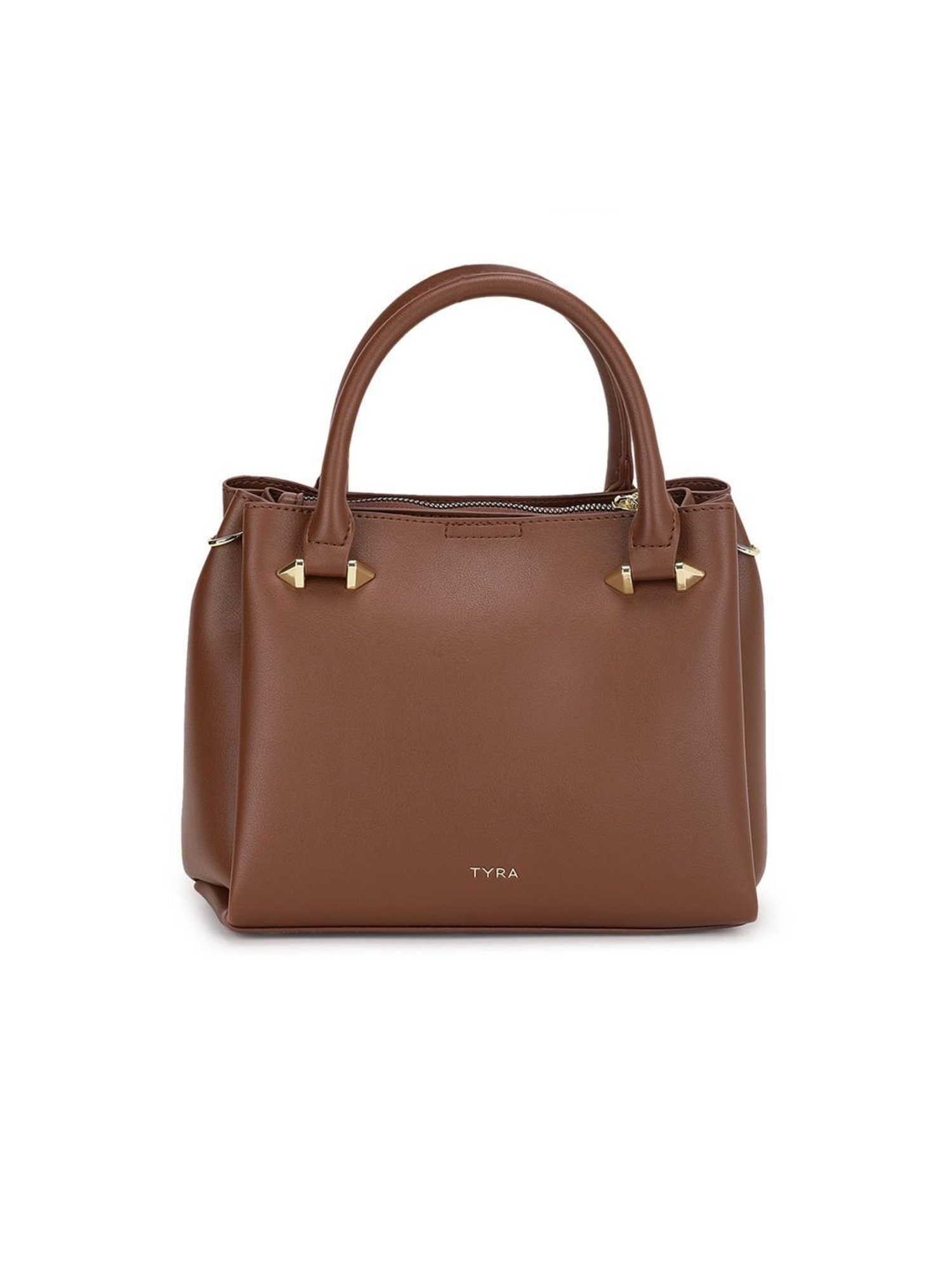 Tyra Olivia Tan Solid Faux Leather Handbag