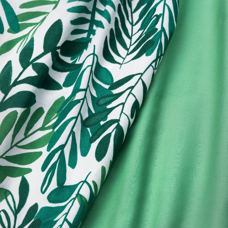 Crib Fitted Sheets Ferms and Solid Green - Cloud Island™ Green 2pk