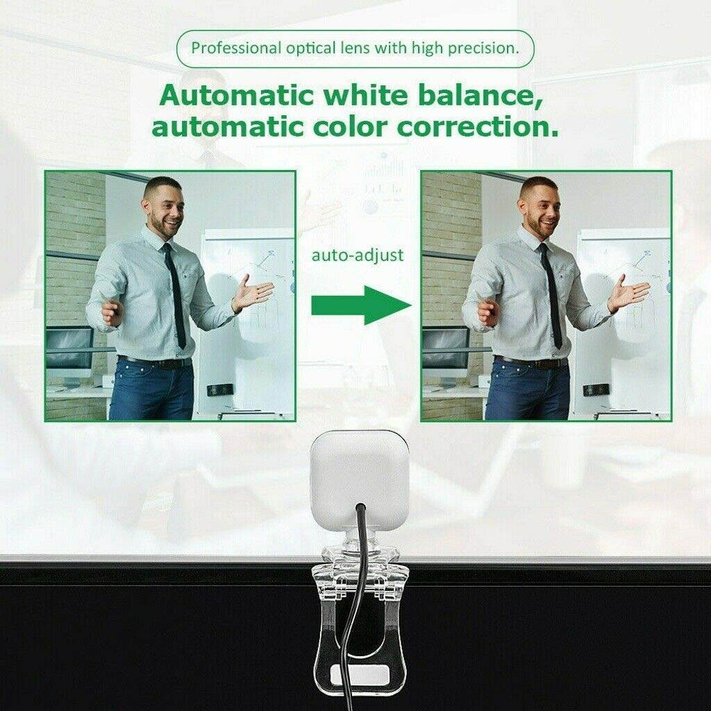 Webcam with Microphone 480P HD White Cam Camera USB for PC Laptop Desktop Video Streaming Computer Meeting Conference